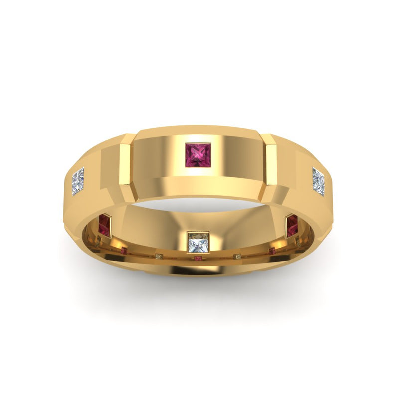 Men’s Princess-Cut Diamond Bezel Ring