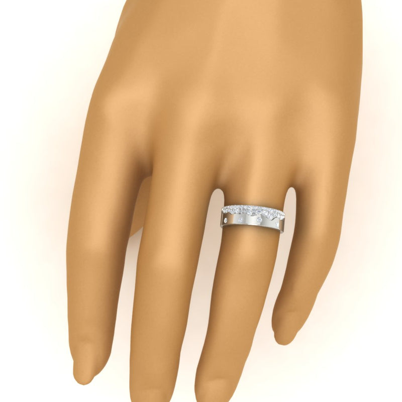 Mountain-Inspired Men’s Gemstone Wedding Band