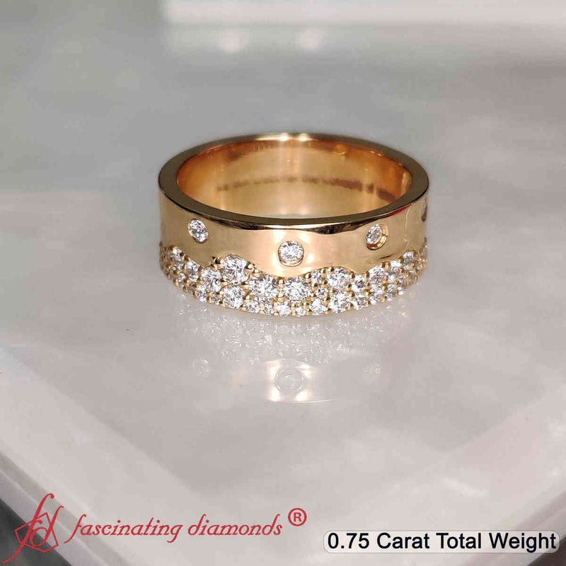 Mountain-Inspired Men’s Gemstone Wedding Band
