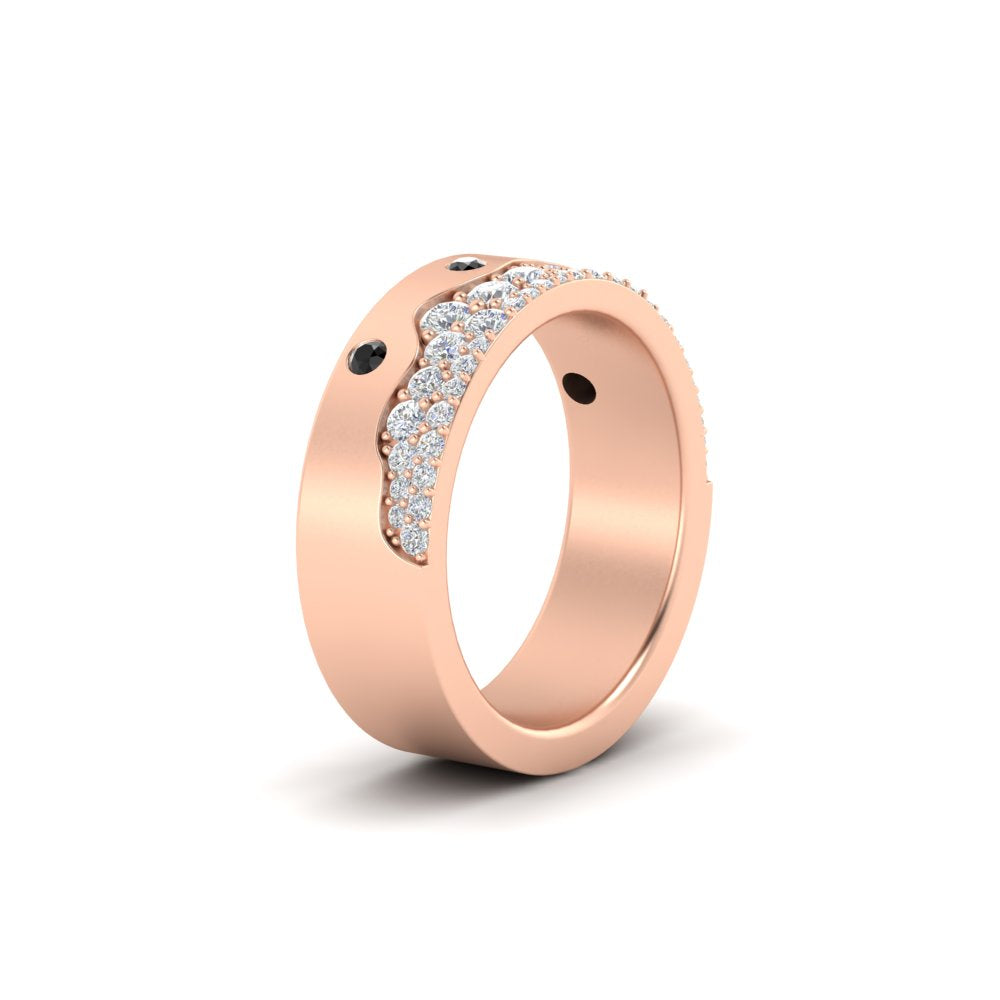 Mountain-Inspired Men’s Gemstone Wedding Band