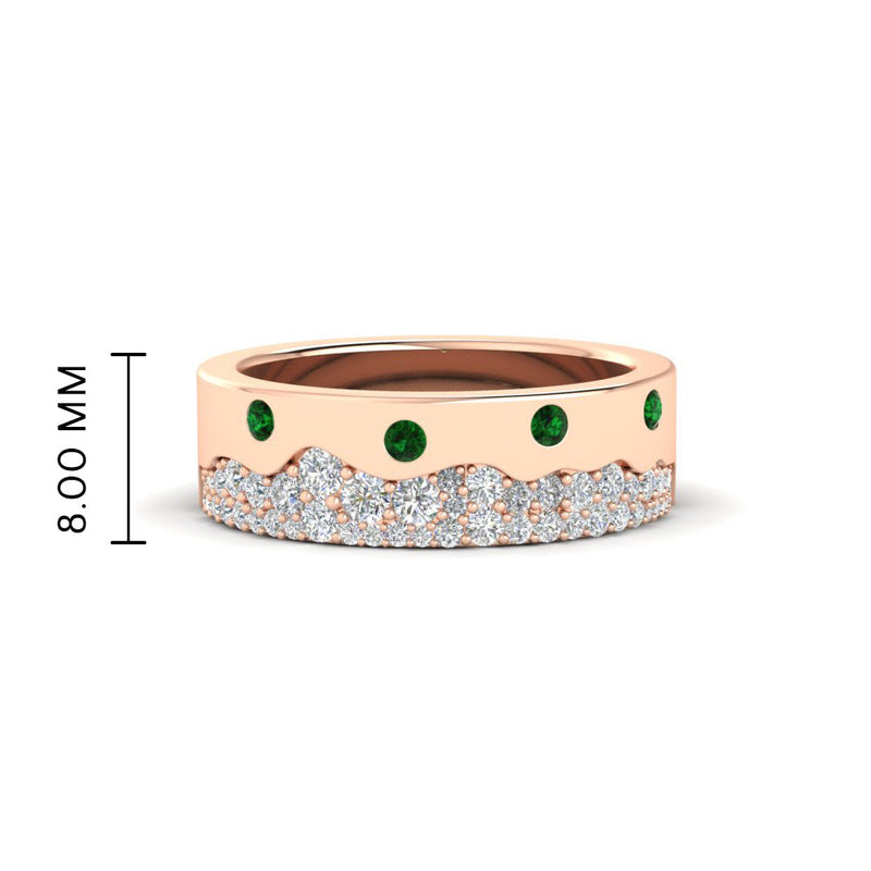 Mountain-Inspired Men’s Gemstone Wedding Band