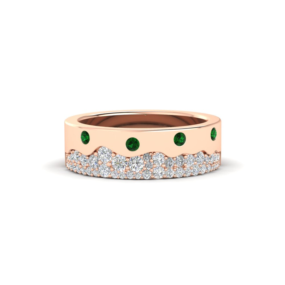 Mountain-Inspired Men’s Gemstone Wedding Band