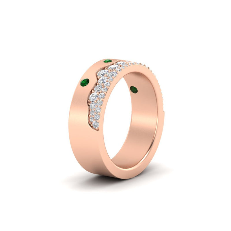 Mountain-Inspired Men’s Gemstone Wedding Band