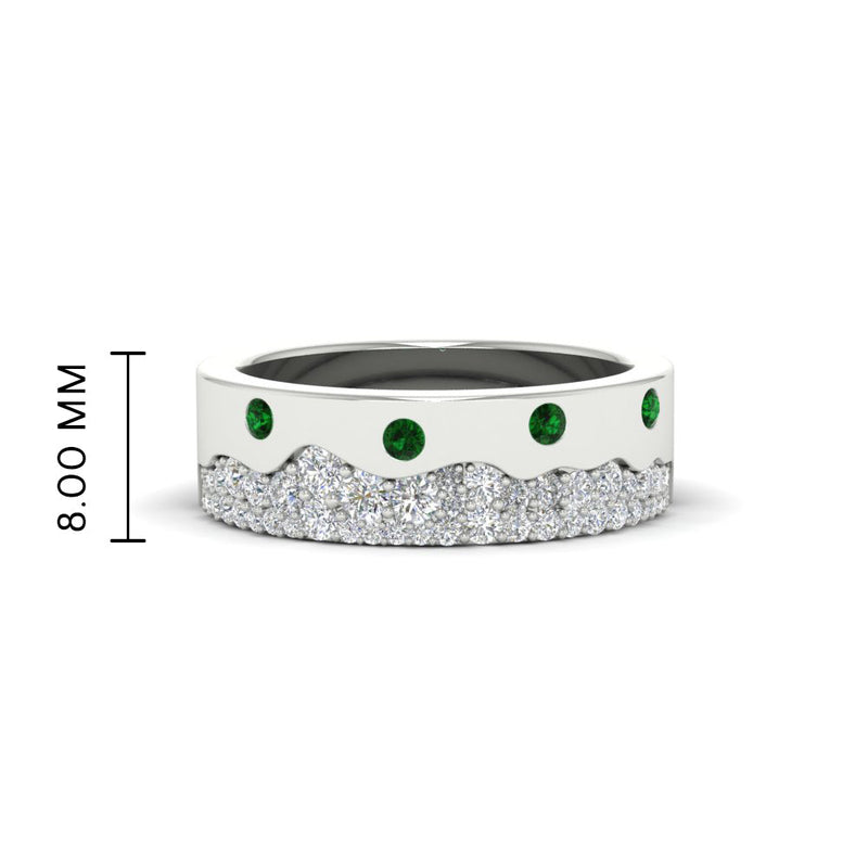 Mountain-Inspired Men’s Gemstone Wedding Band