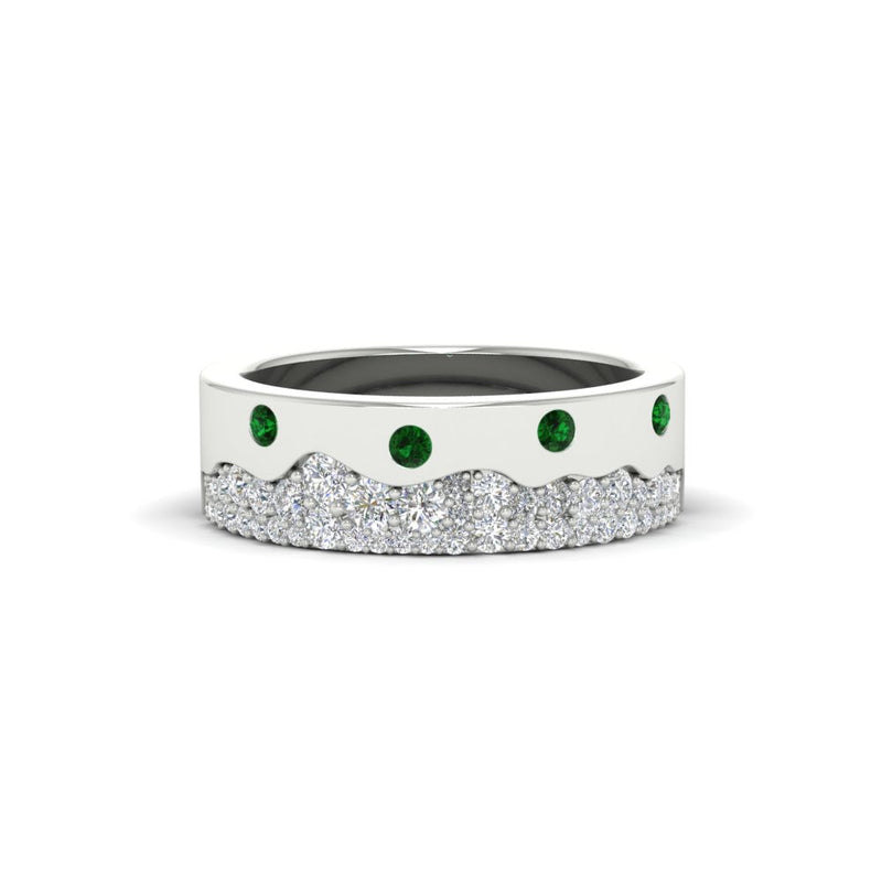 Mountain-Inspired Men’s Gemstone Wedding Band