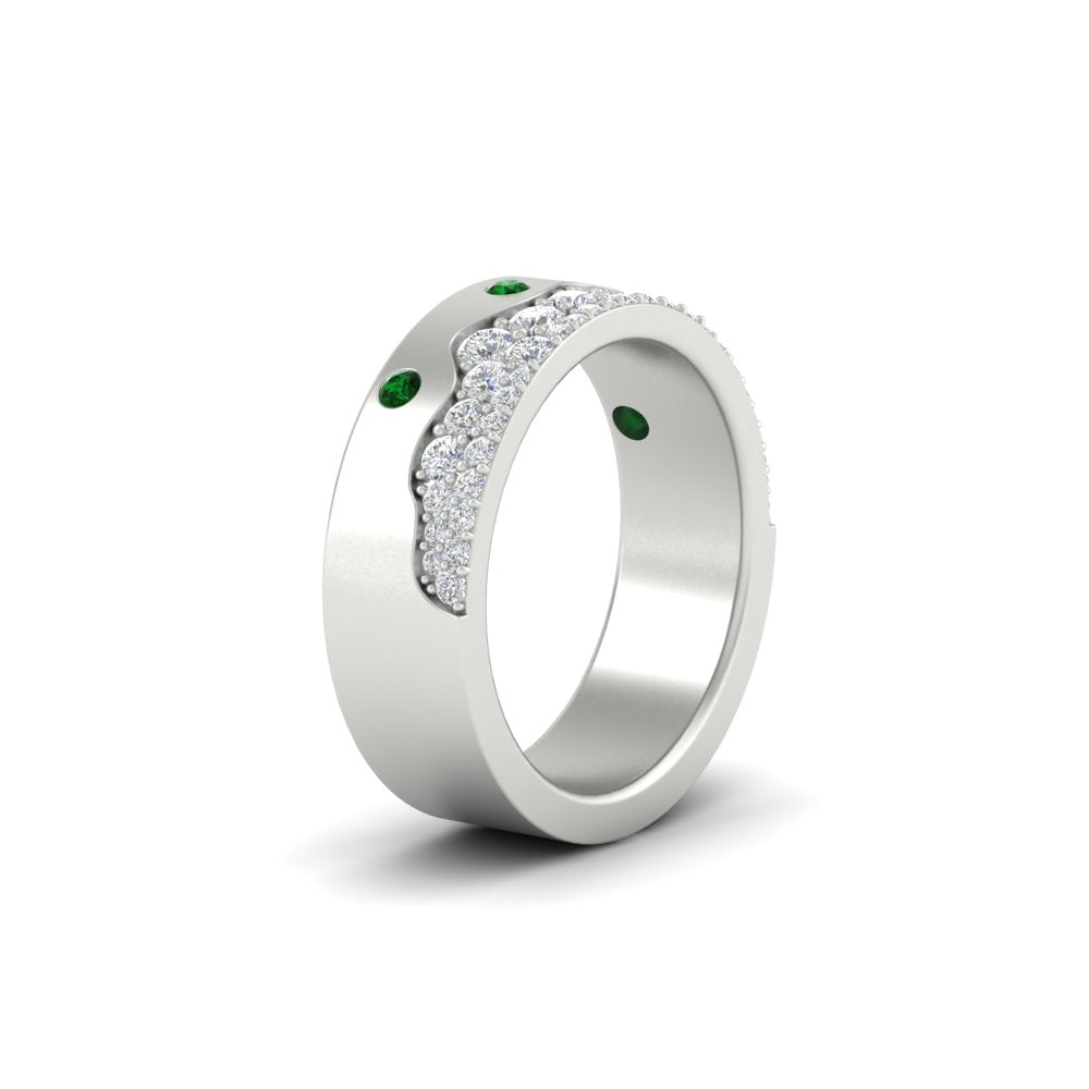 Mountain-Inspired Men’s Gemstone Wedding Band