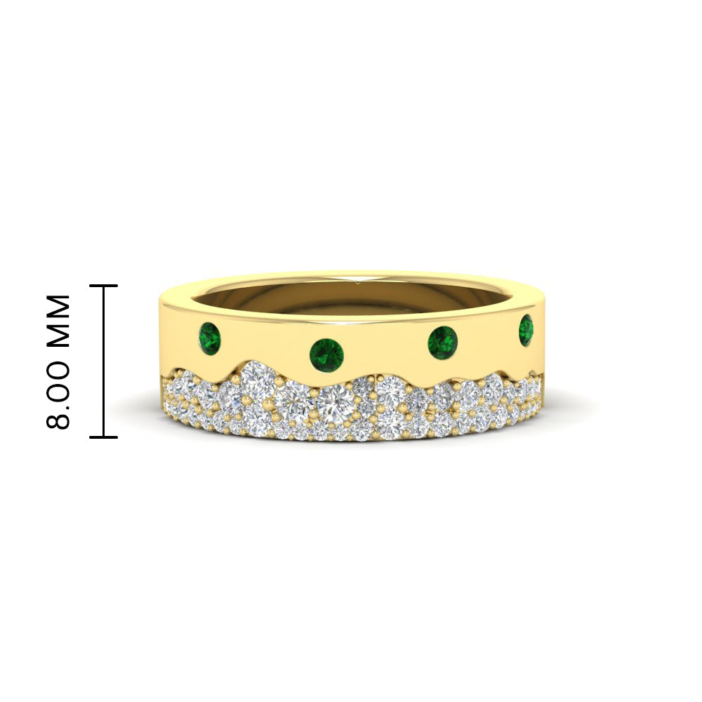 Mountain-Inspired Men’s Gemstone Wedding Band