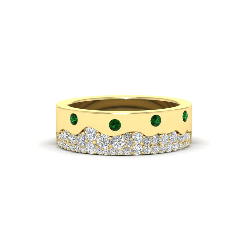 Mountain-Inspired Men’s Gemstone Wedding Band