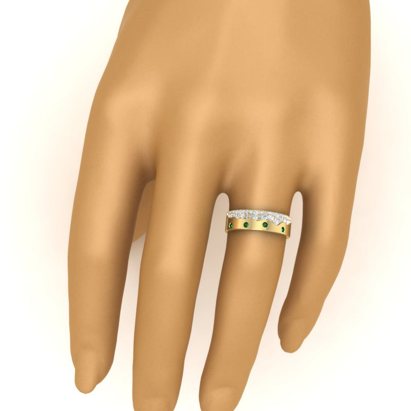 Mountain-Inspired Men’s Gemstone Wedding Band