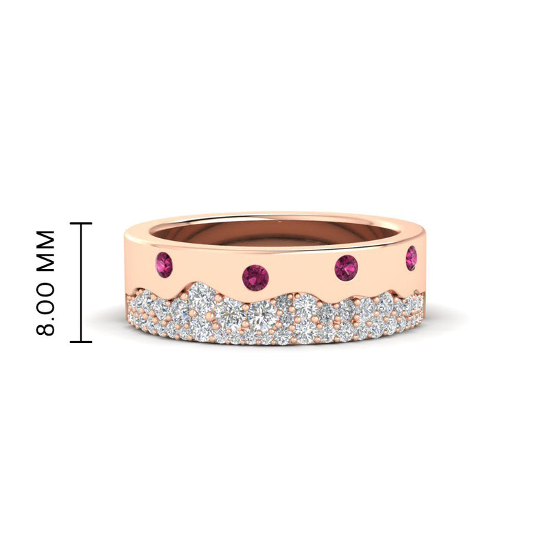 Mountain-Inspired Men’s Gemstone Wedding Band