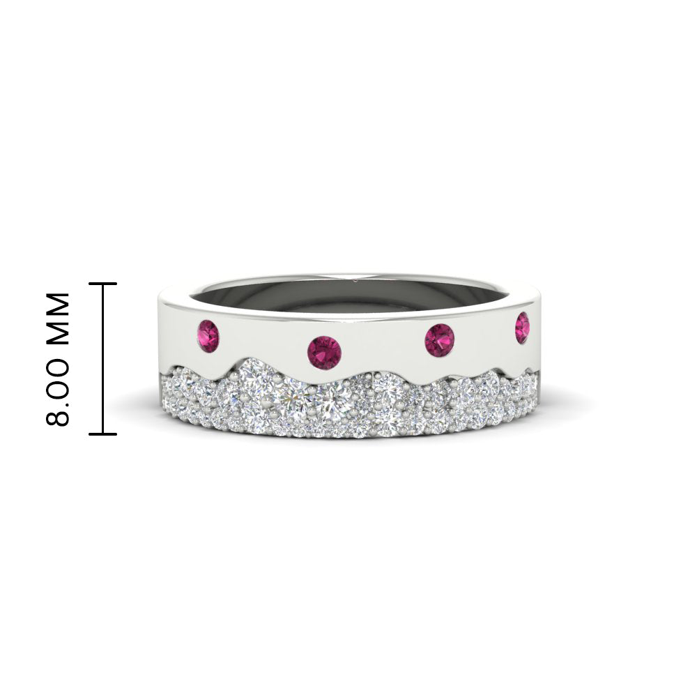 Mountain-Inspired Men’s Gemstone Wedding Band