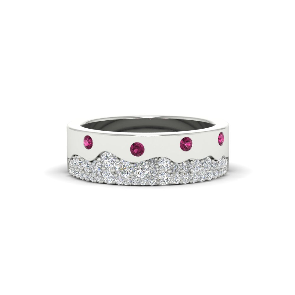 Mountain-Inspired Men’s Gemstone Wedding Band