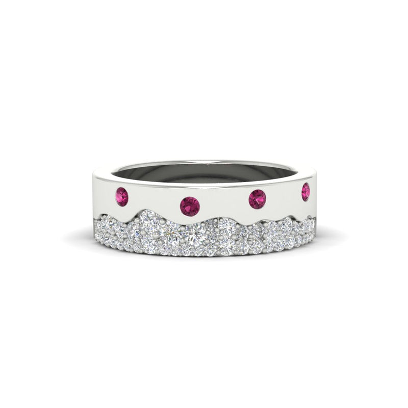 Mountain-Inspired Men’s Gemstone Wedding Band