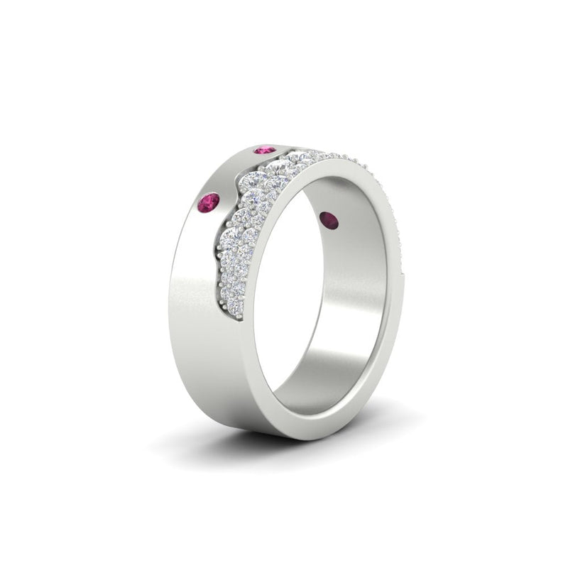 Mountain-Inspired Men’s Gemstone Wedding Band