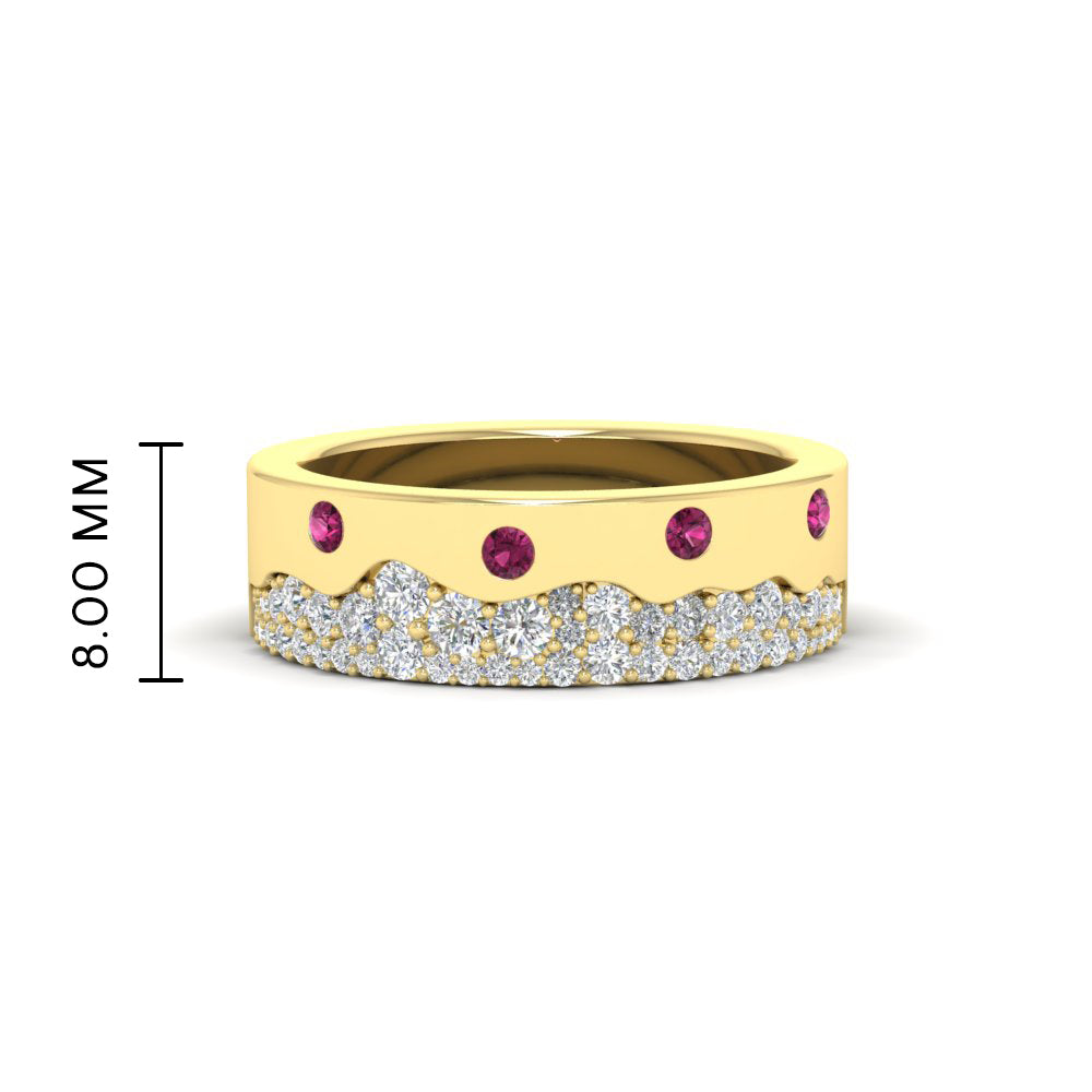 Mountain-Inspired Men’s Gemstone Wedding Band