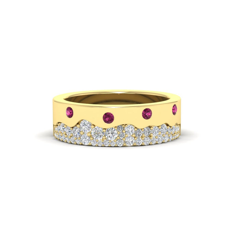 Mountain-Inspired Men’s Gemstone Wedding Band
