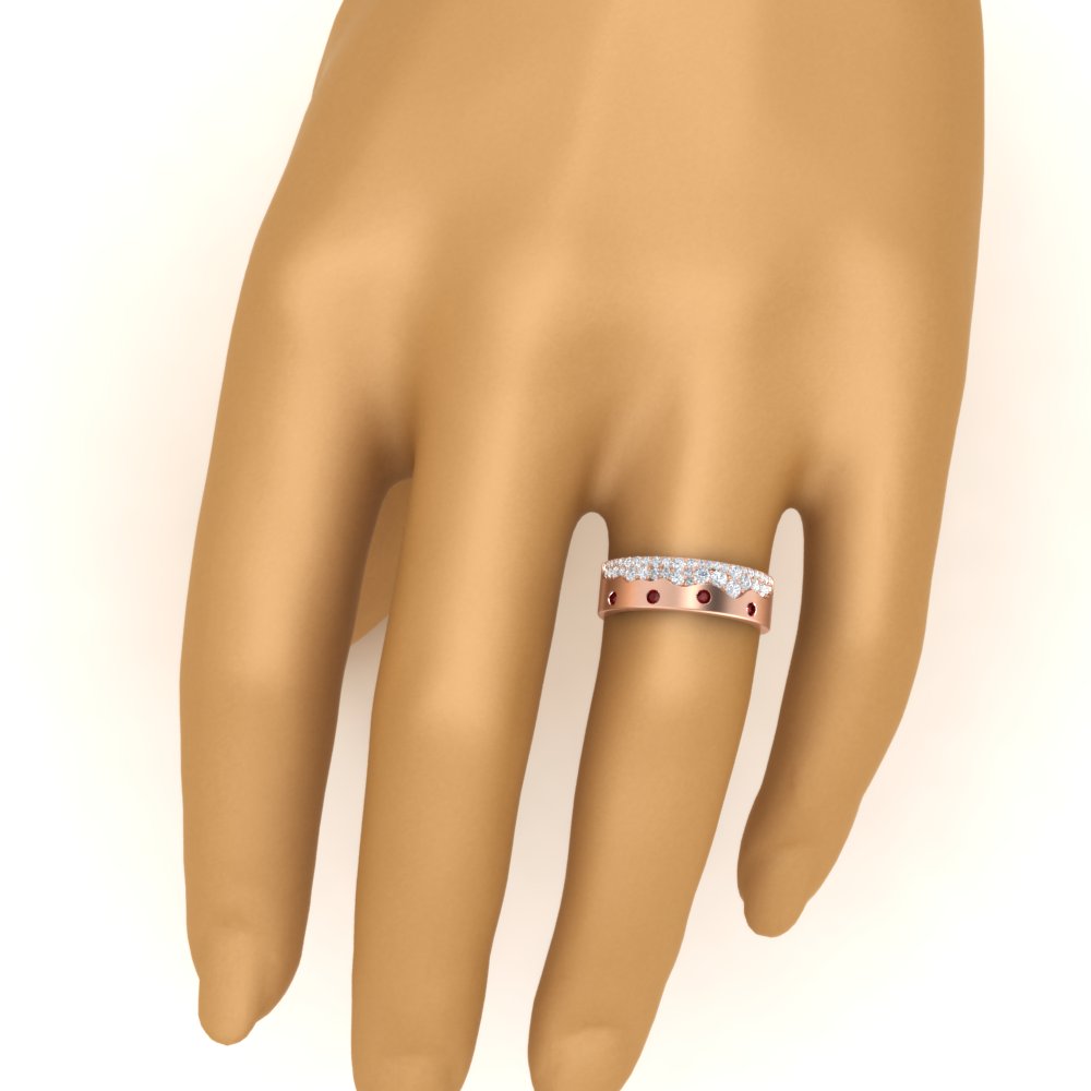 Mountain-Inspired Men’s Gemstone Wedding Band