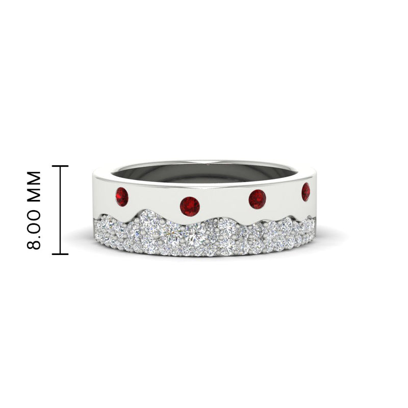 Mountain-Inspired Men’s Gemstone Wedding Band