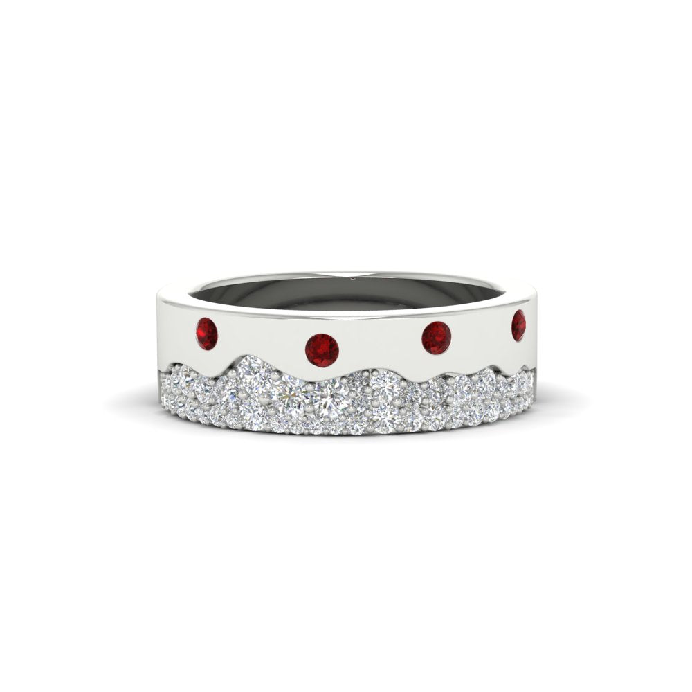 Mountain-Inspired Men’s Gemstone Wedding Band