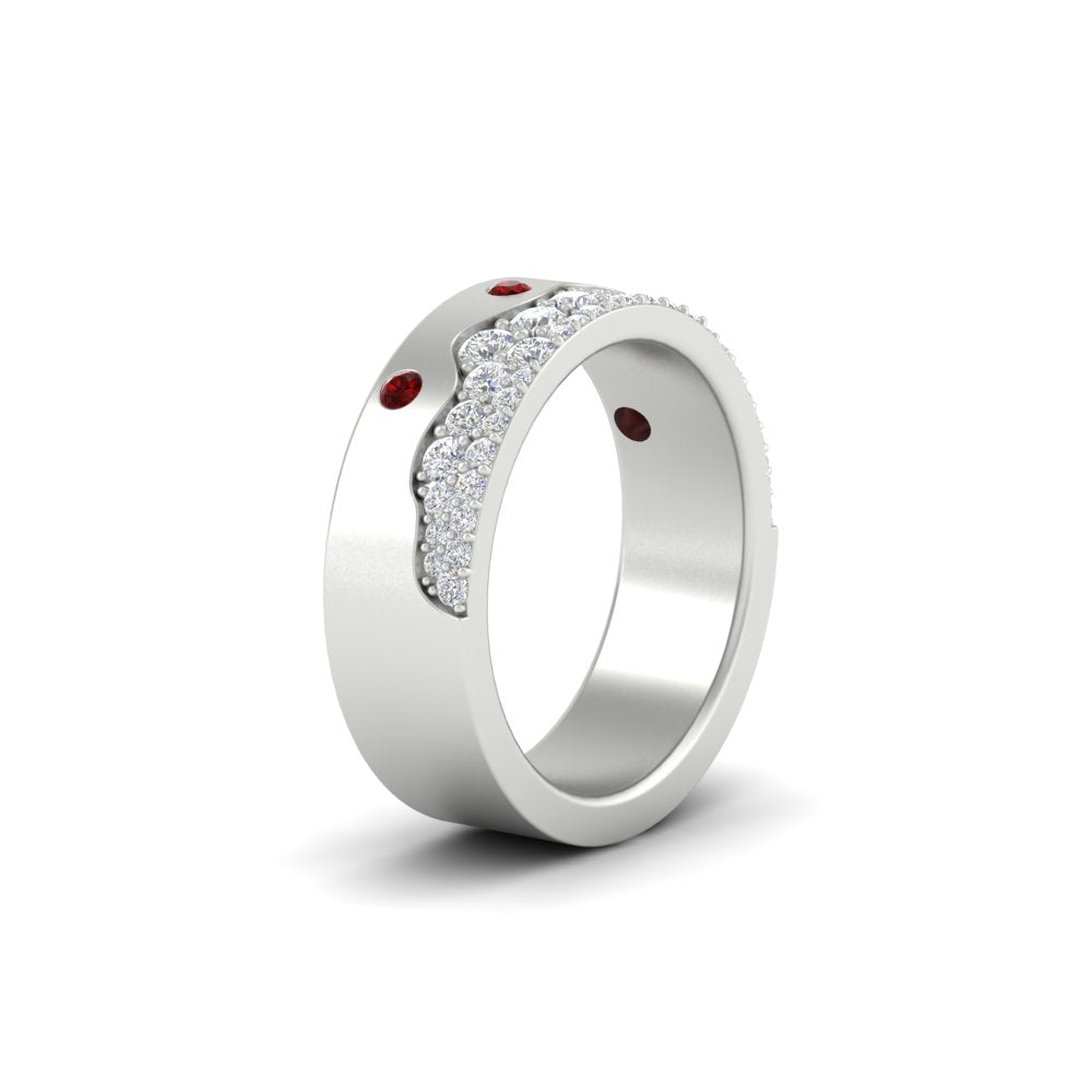 Mountain-Inspired Men’s Gemstone Wedding Band