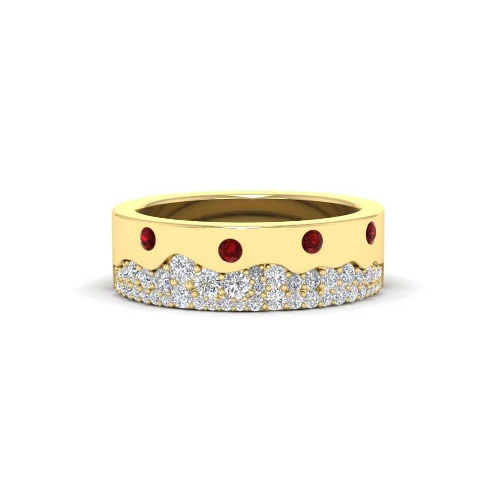 Mountain-Inspired Men’s Gemstone Wedding Band