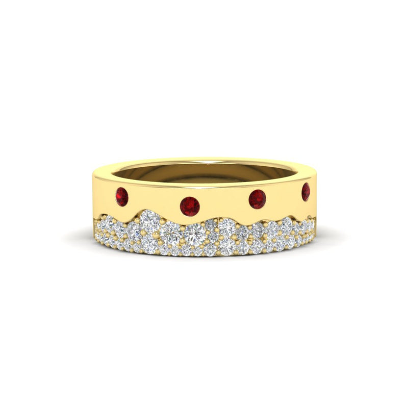 Mountain-Inspired Men’s Gemstone Wedding Band