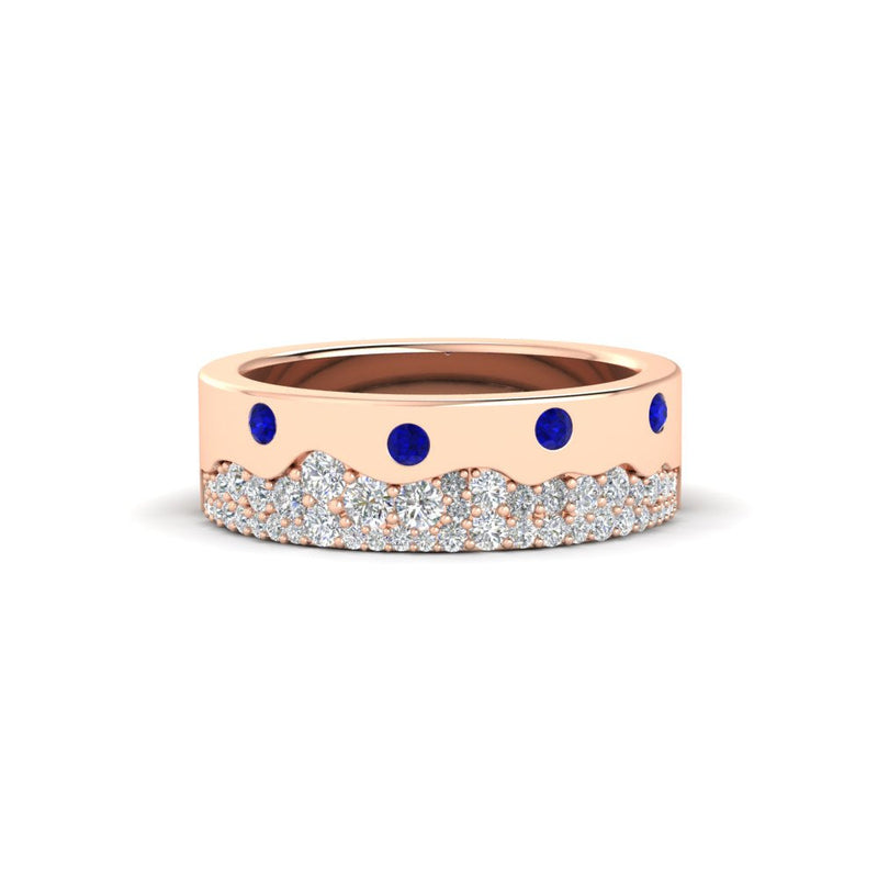 Mountain-Inspired Men’s Gemstone Wedding Band
