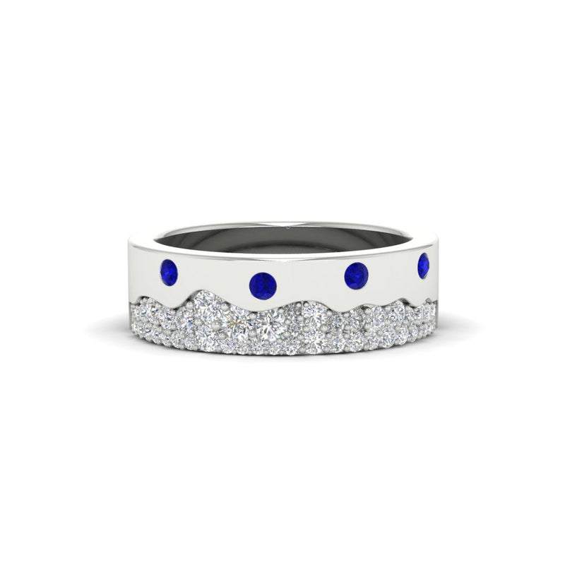 Mountain-Inspired Men’s Gemstone Wedding Band