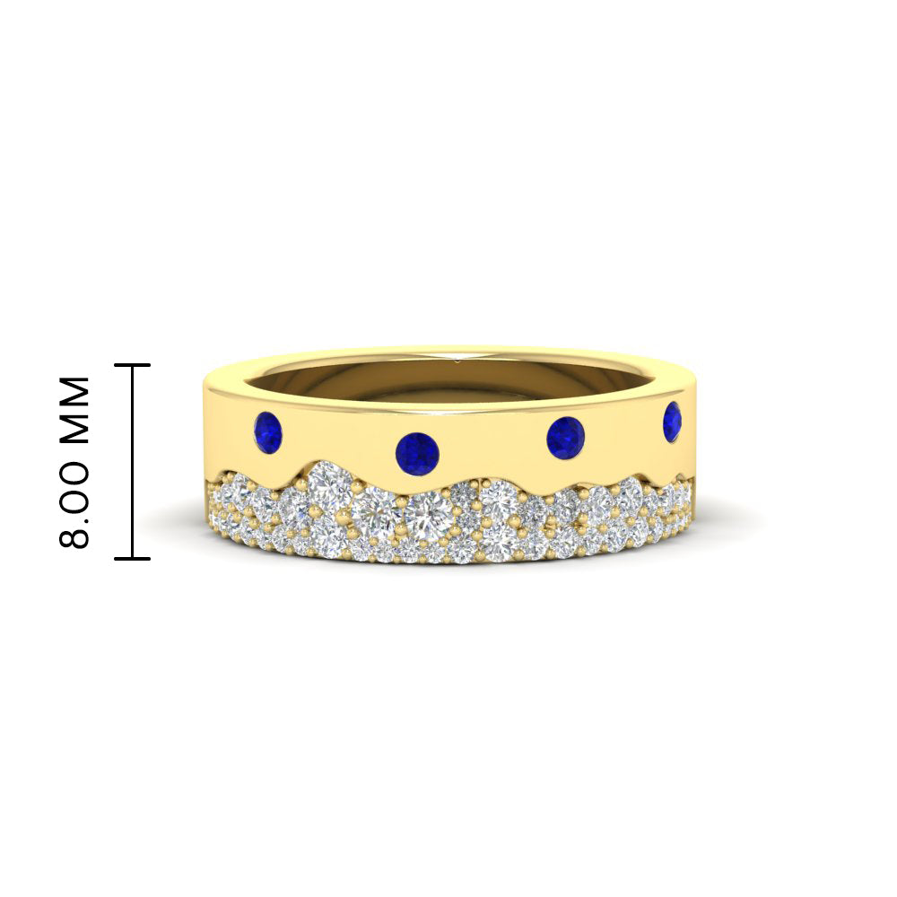 Mountain-Inspired Men’s Gemstone Wedding Band