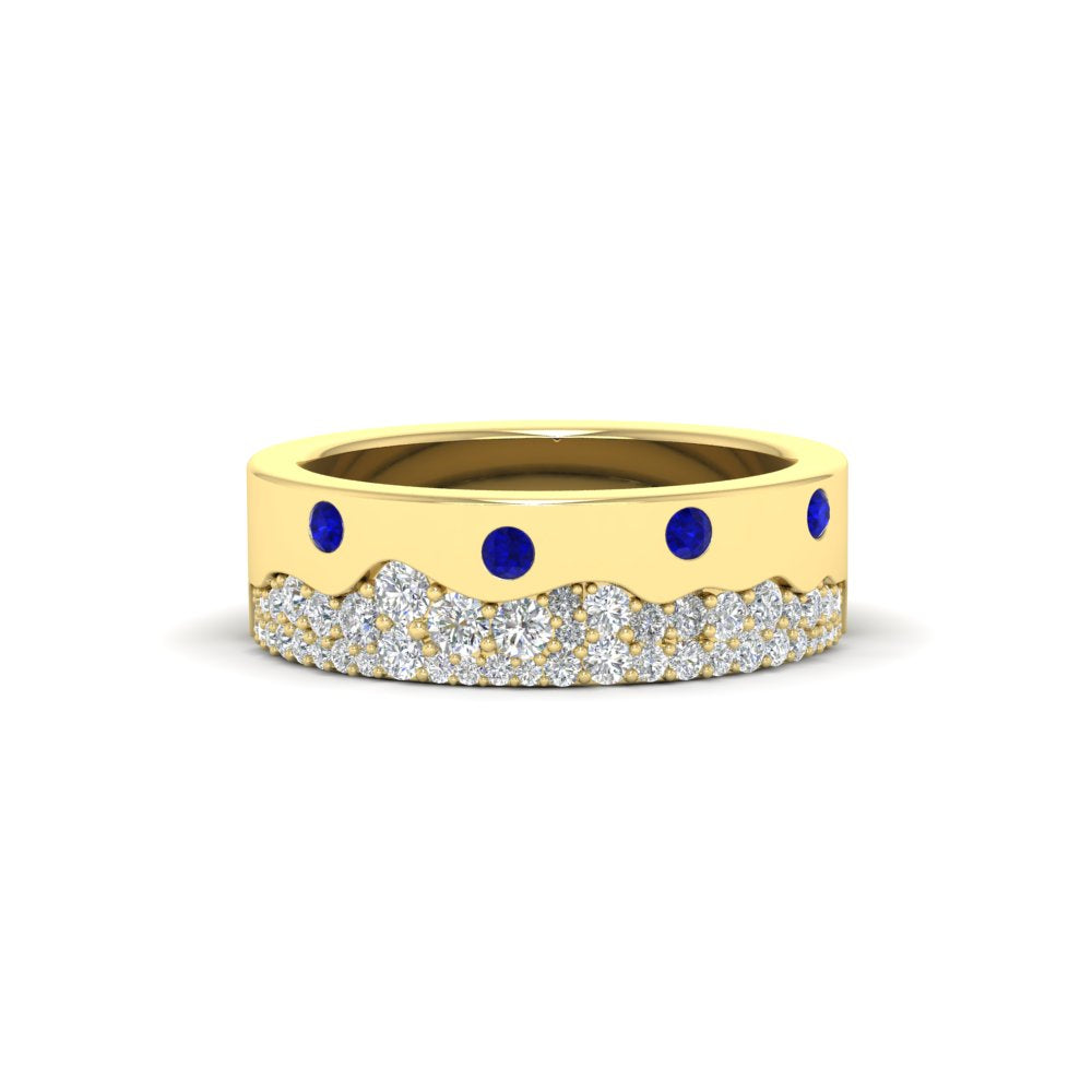 Mountain-Inspired Men’s Gemstone Wedding Band