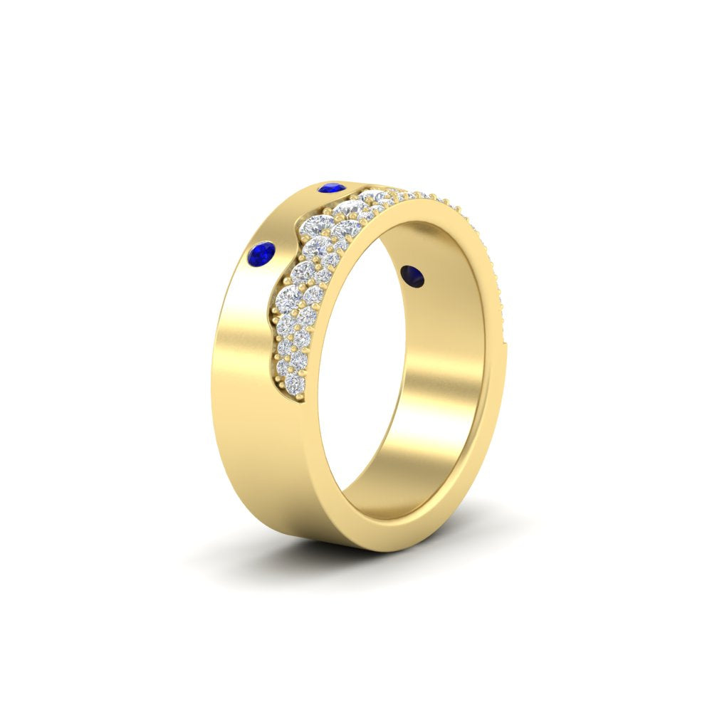 Mountain-Inspired Men’s Gemstone Wedding Band