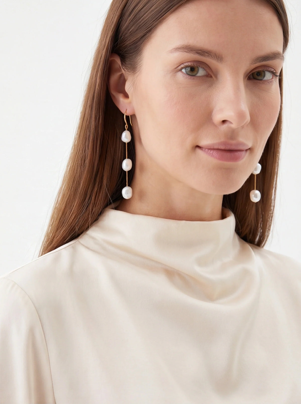 Freshwater Pearl Longline Drop Earrings