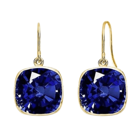 5.00 CTW Lab Grown Sapphire and Emerald Cushion Cut Drop Earrings Set