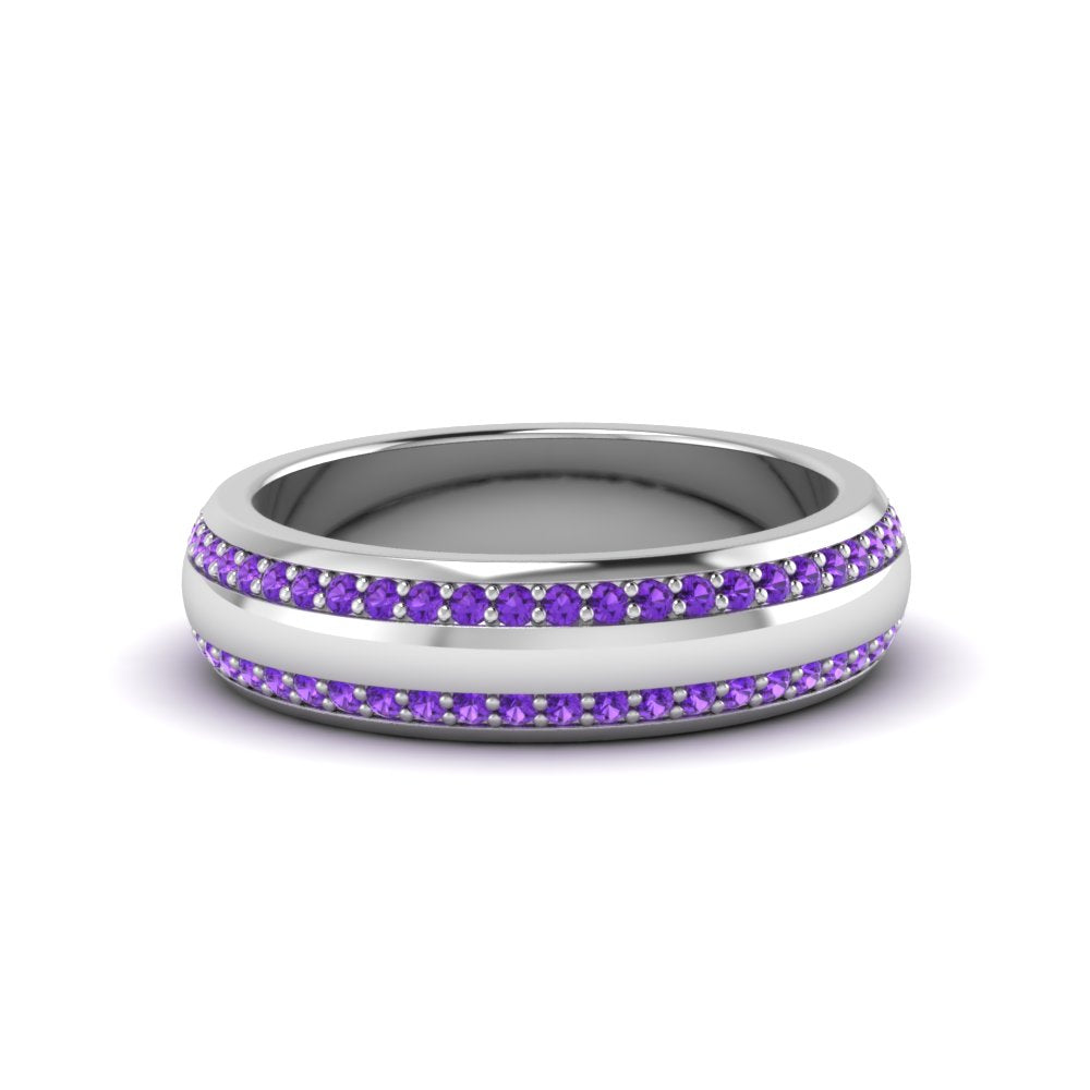 Men’s Matte Beveled Edge Diamond Eternity Band