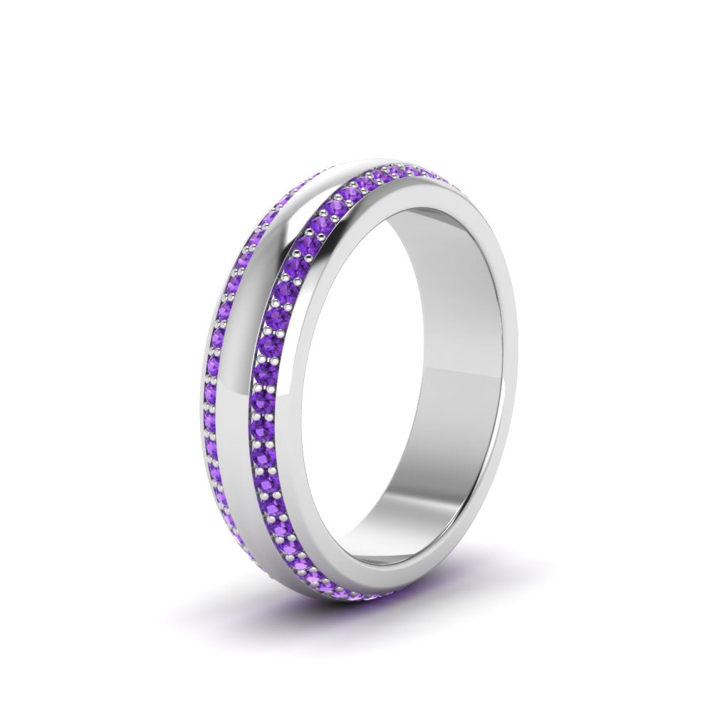Men’s Matte Beveled Edge Diamond Eternity Band