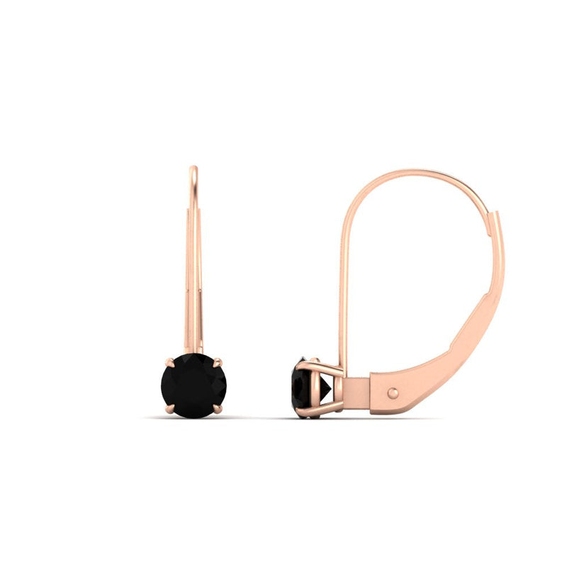 Small Round Diamond Leverback Earrings