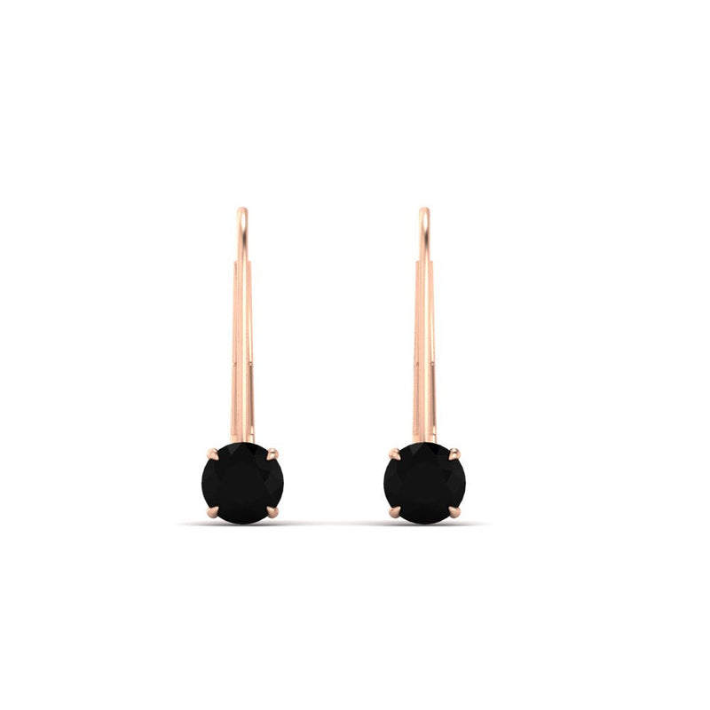 Small Round Diamond Leverback Earrings