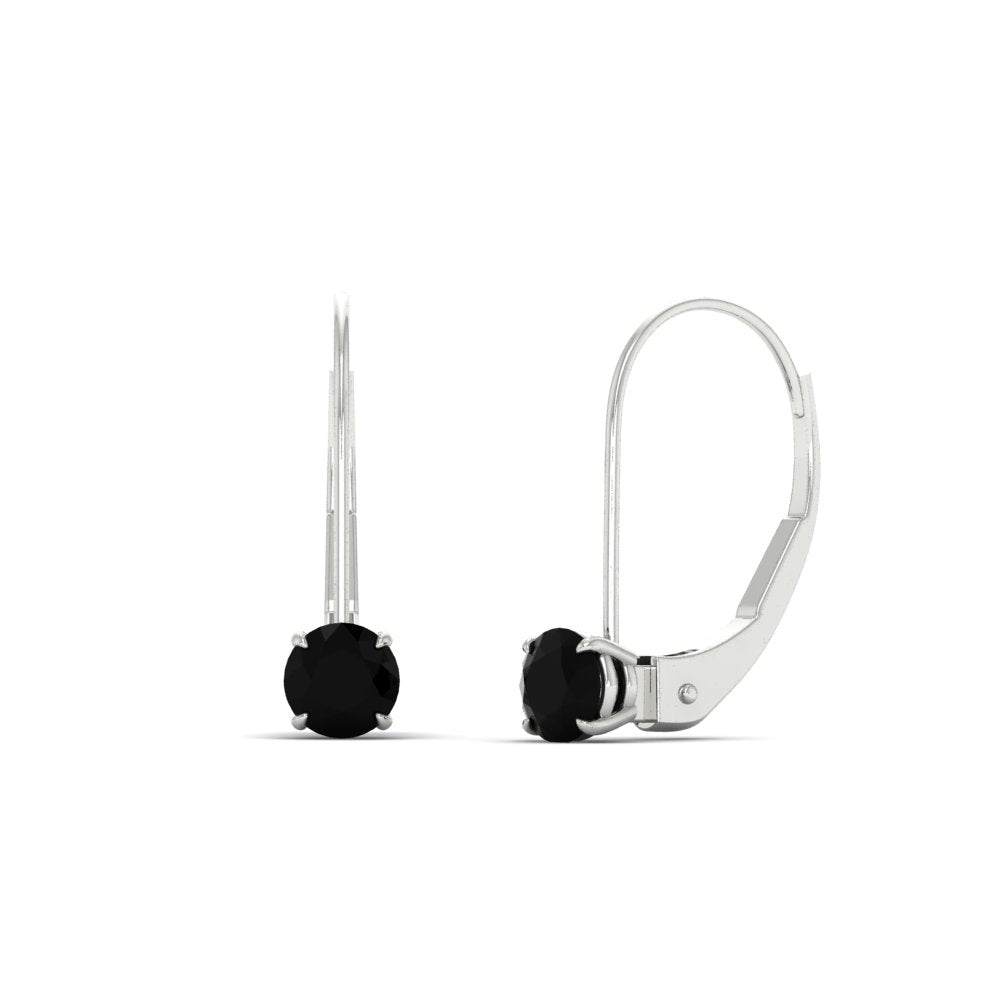 Small Round Diamond Leverback Earrings