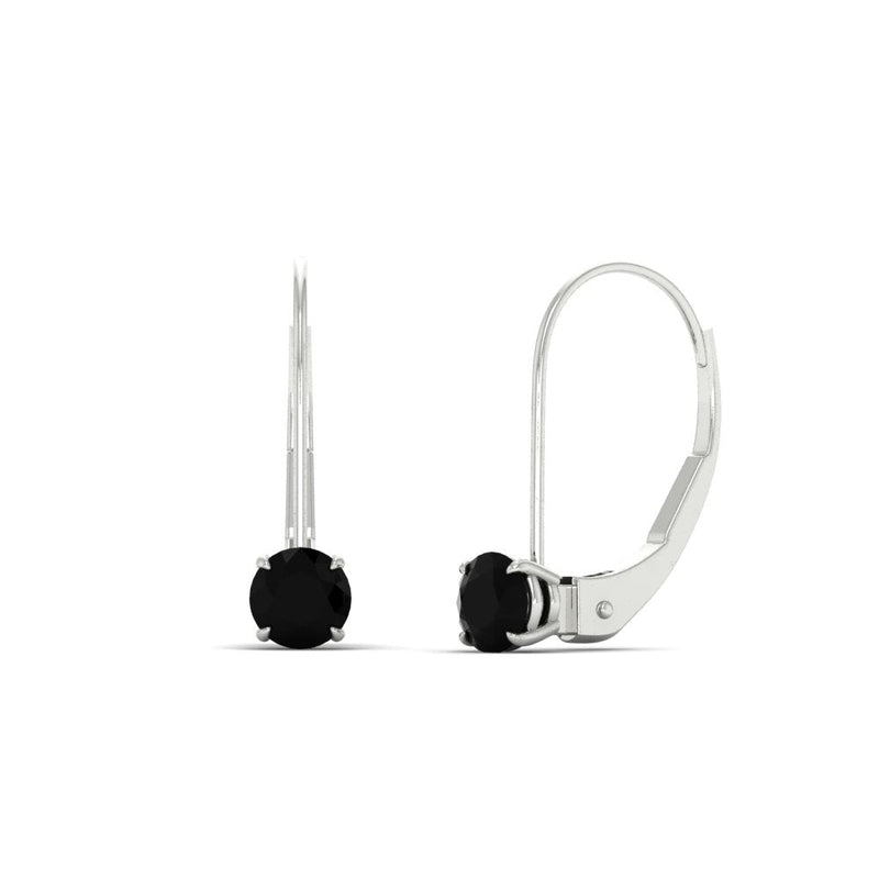 Small Round Diamond Leverback Earrings
