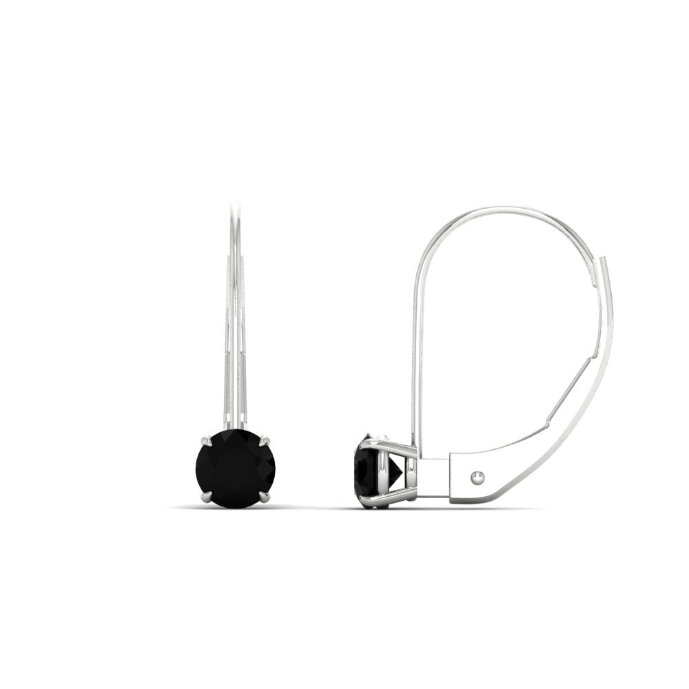 Small Round Diamond Leverback Earrings