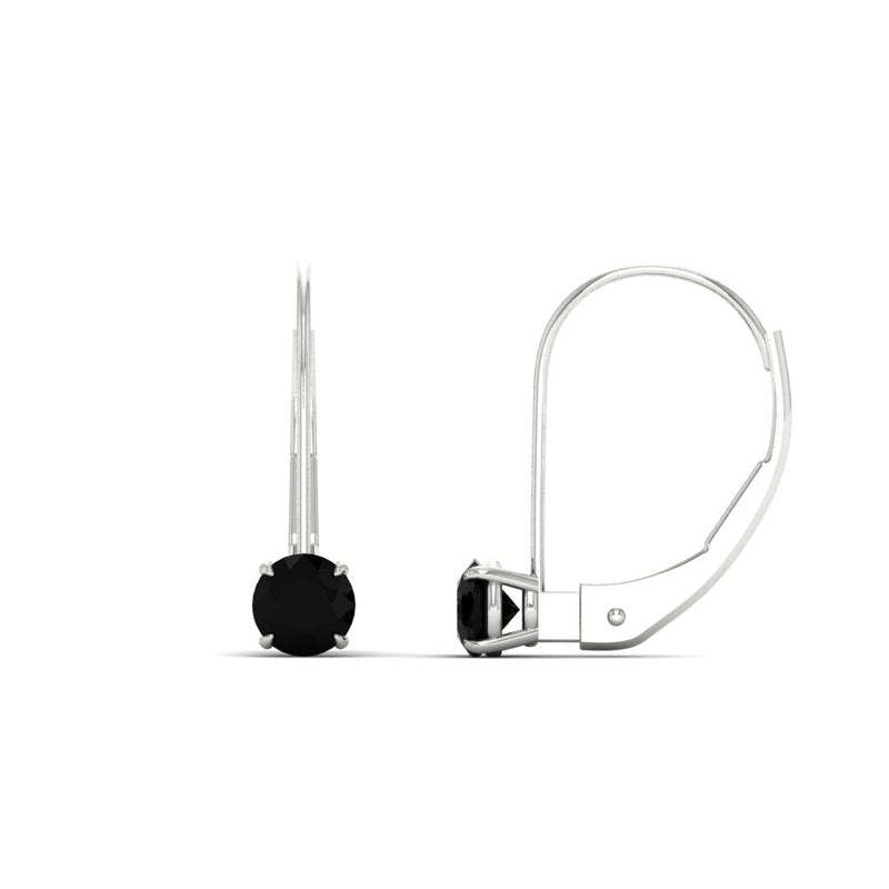 Small Round Diamond Leverback Earrings