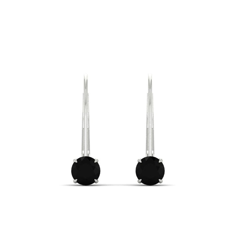 Small Round Diamond Leverback Earrings