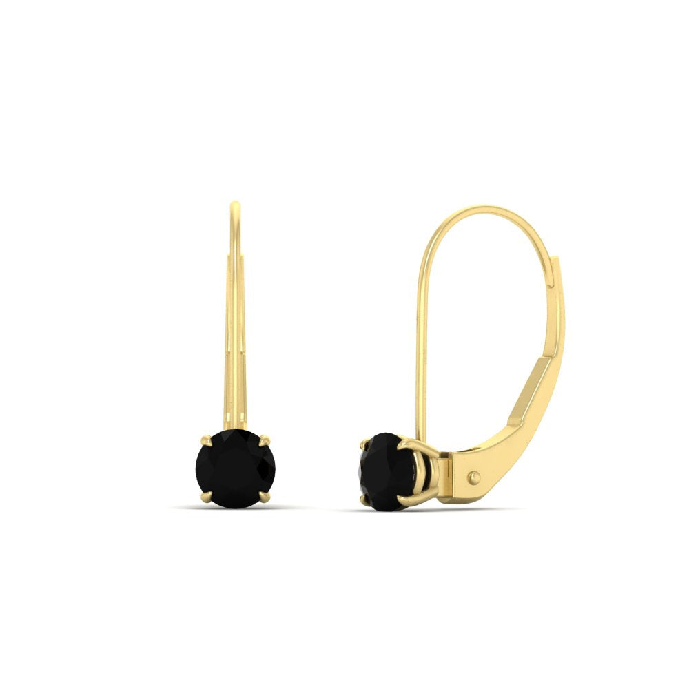 Small Round Diamond Leverback Earrings