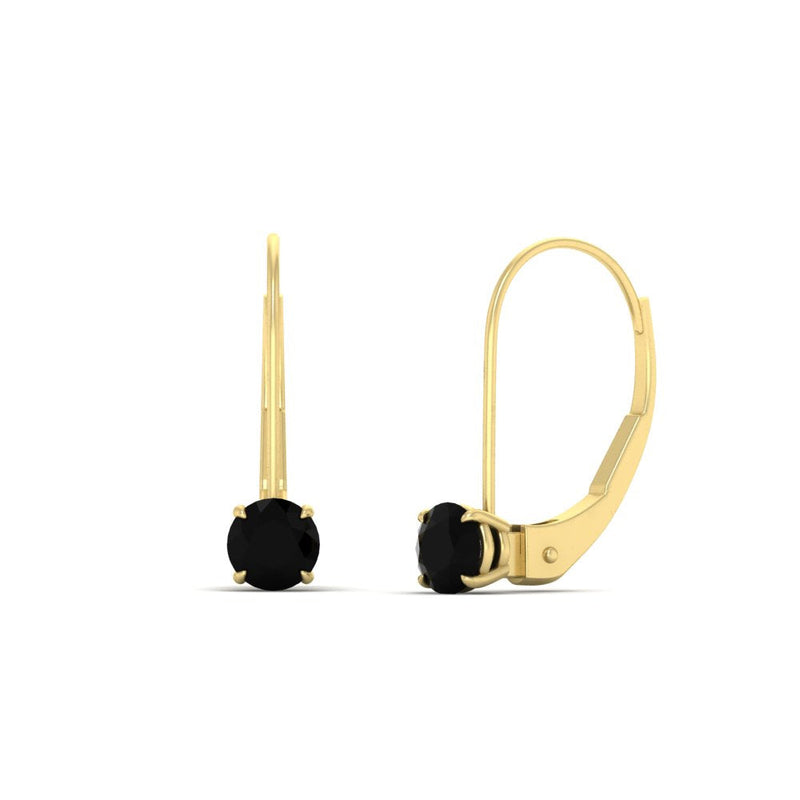 Small Round Diamond Leverback Earrings