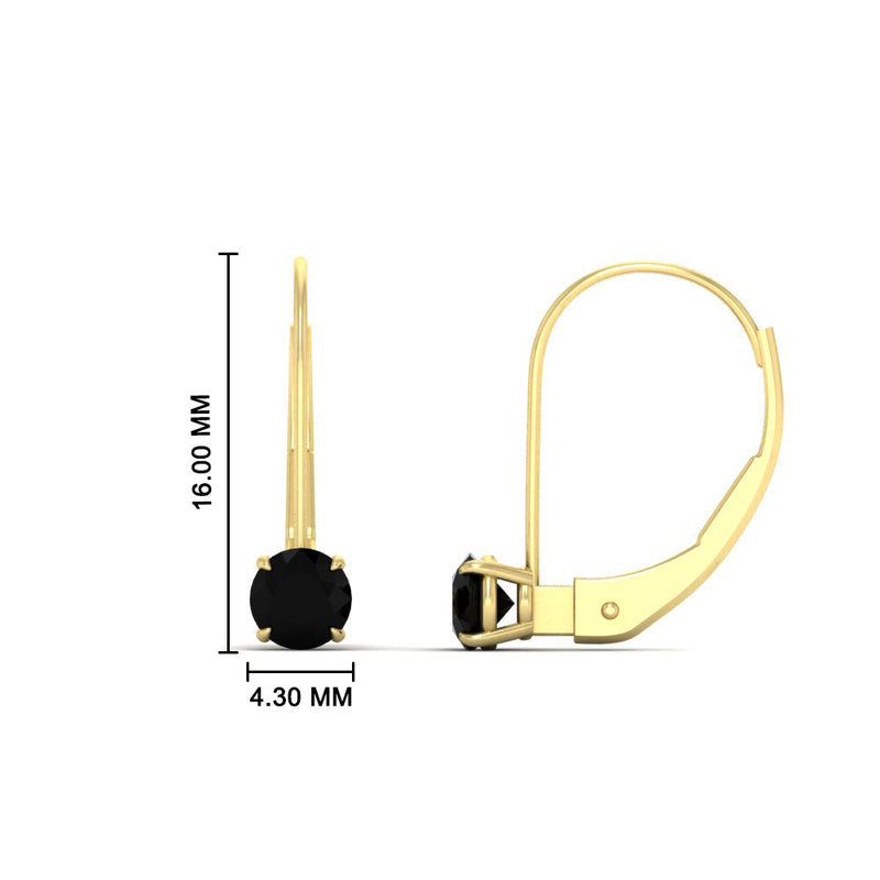 Small Round Diamond Leverback Earrings
