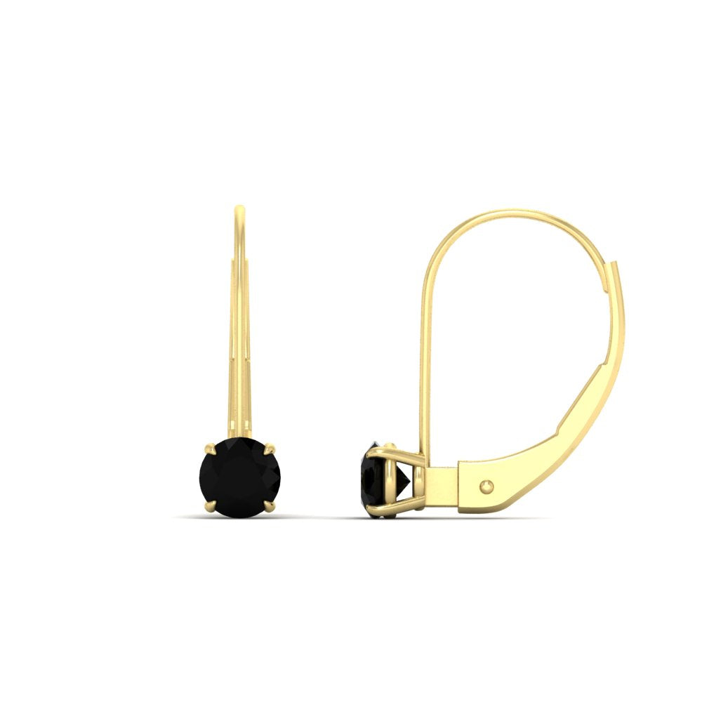 Small Round Diamond Leverback Earrings