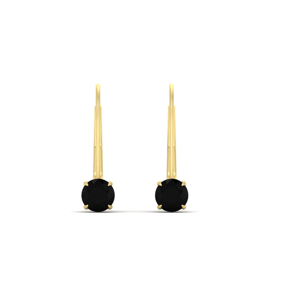 Small Round Diamond Leverback Earrings