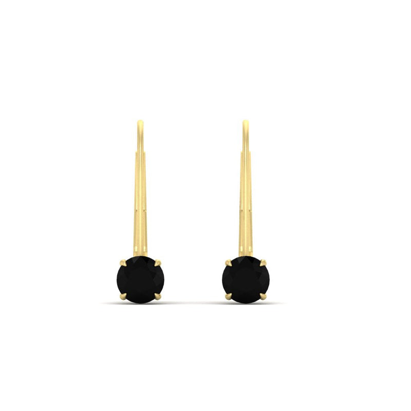 Small Round Diamond Leverback Earrings