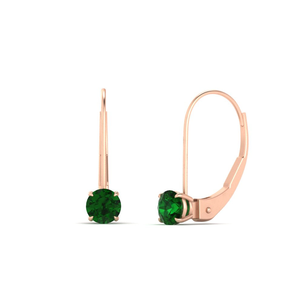 Small Round Diamond Leverback Earrings
