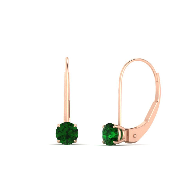 Small Round Diamond Leverback Earrings
